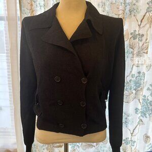 Ball of Cotton vintage 90s Knit blazer sweater black Medium